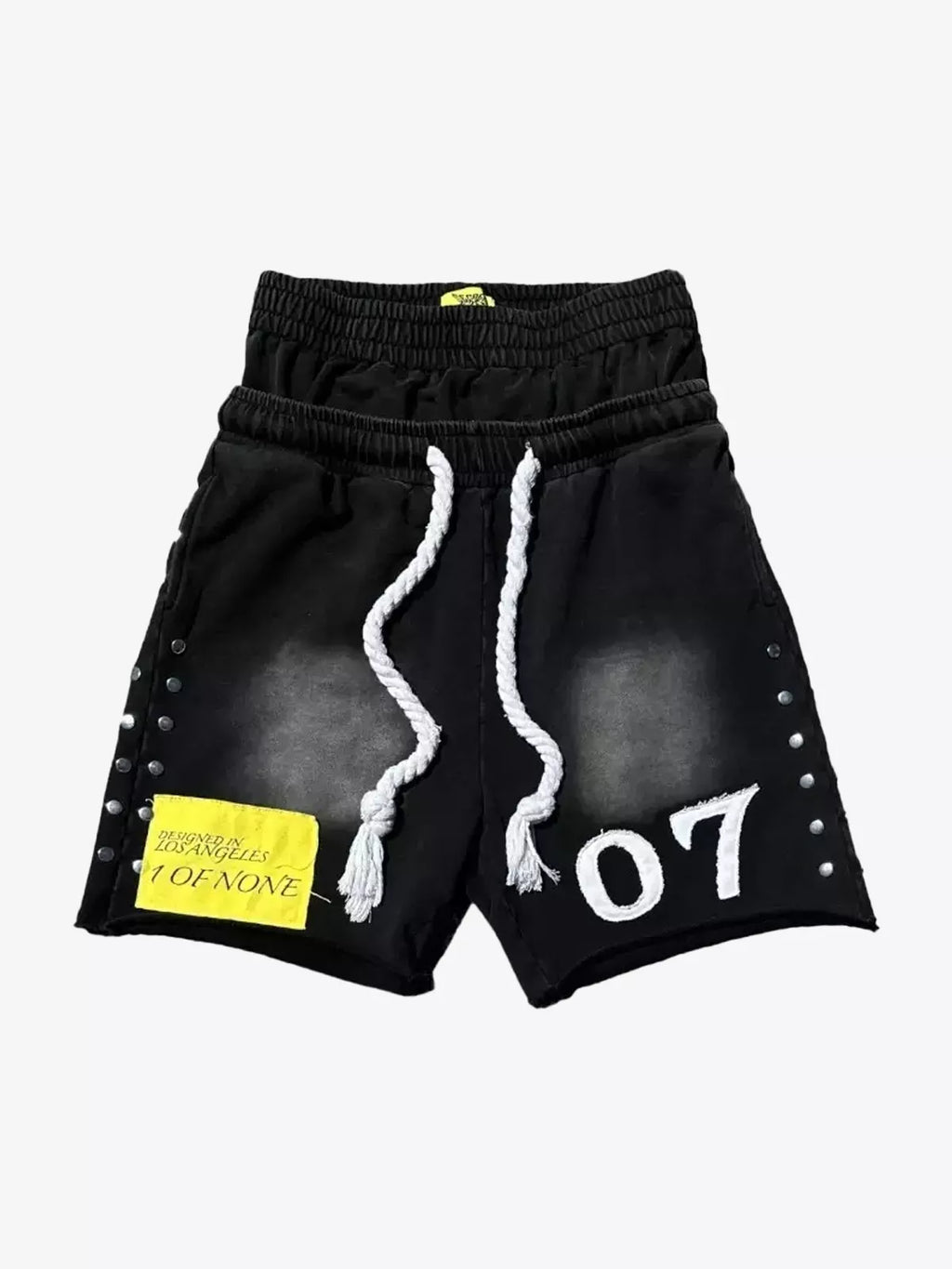 Studded Paneled Double-Waist Shorts