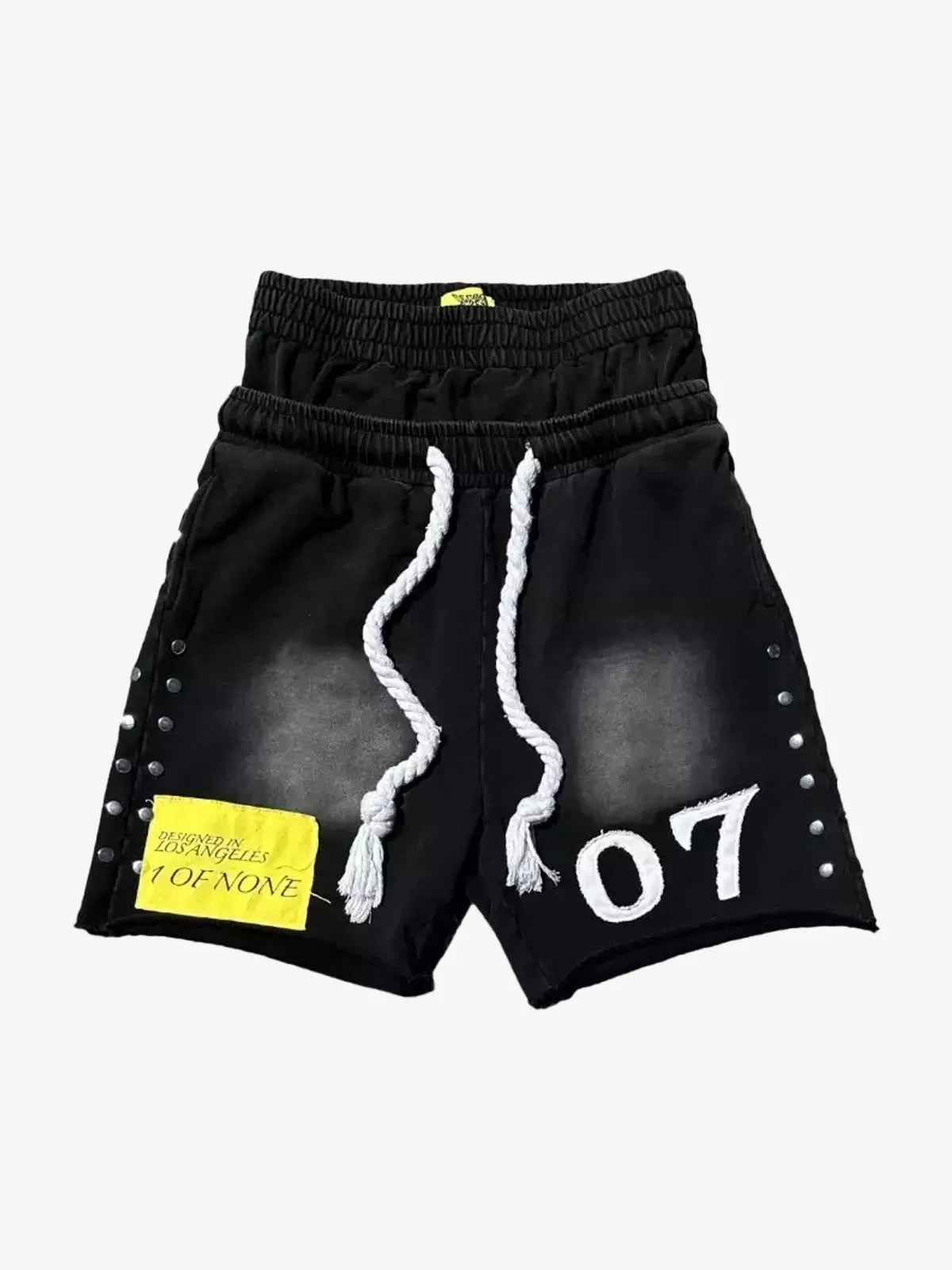 Studded Paneled Double-Waist Shorts