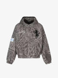 Washed Graphic Pattern Full-Zip Hooded Jacket