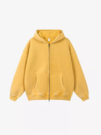 Washed Distressed Fleece Zip Up Hoodies