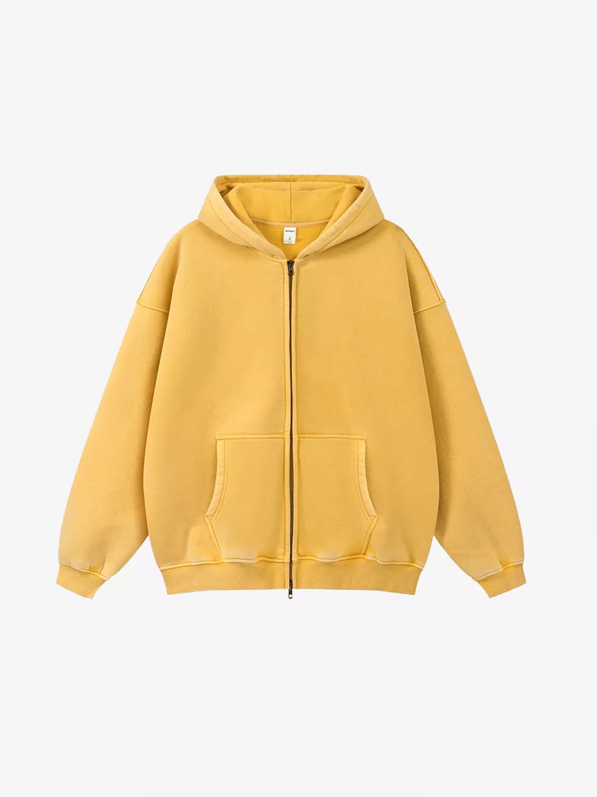 Washed Distressed Fleece Zip Up Hoodies