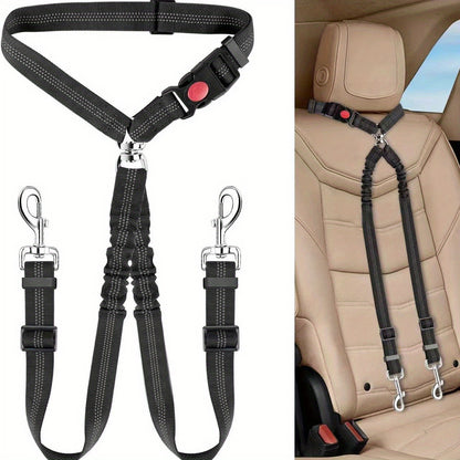 Adjustable Dog Car Safety Seat Belt & Leash