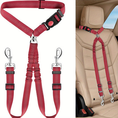 Adjustable Dog Car Safety Seat Belt & Leash