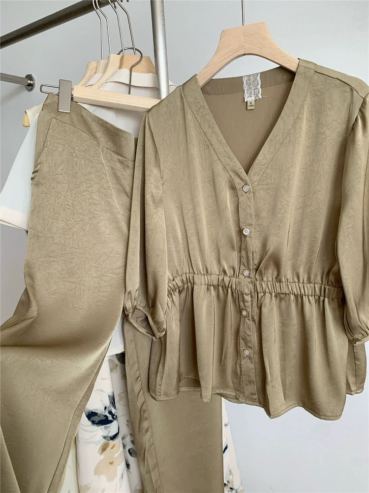 Women's Chiffon Two-Piece Set – Breathable & Comfy