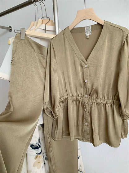 Women's Chiffon Two-Piece Set – Breathable & Comfy