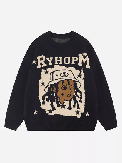 Niceprimes  Hip-hop Creative Embroidered Knitwear