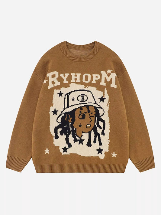 Niceprimes  Hip-hop Creative Embroidered Knitwear