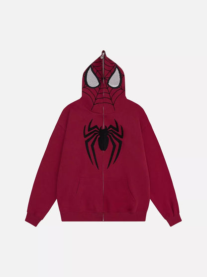 Niceprimes  Spiderman Printed Hoodie with Zipper Closure