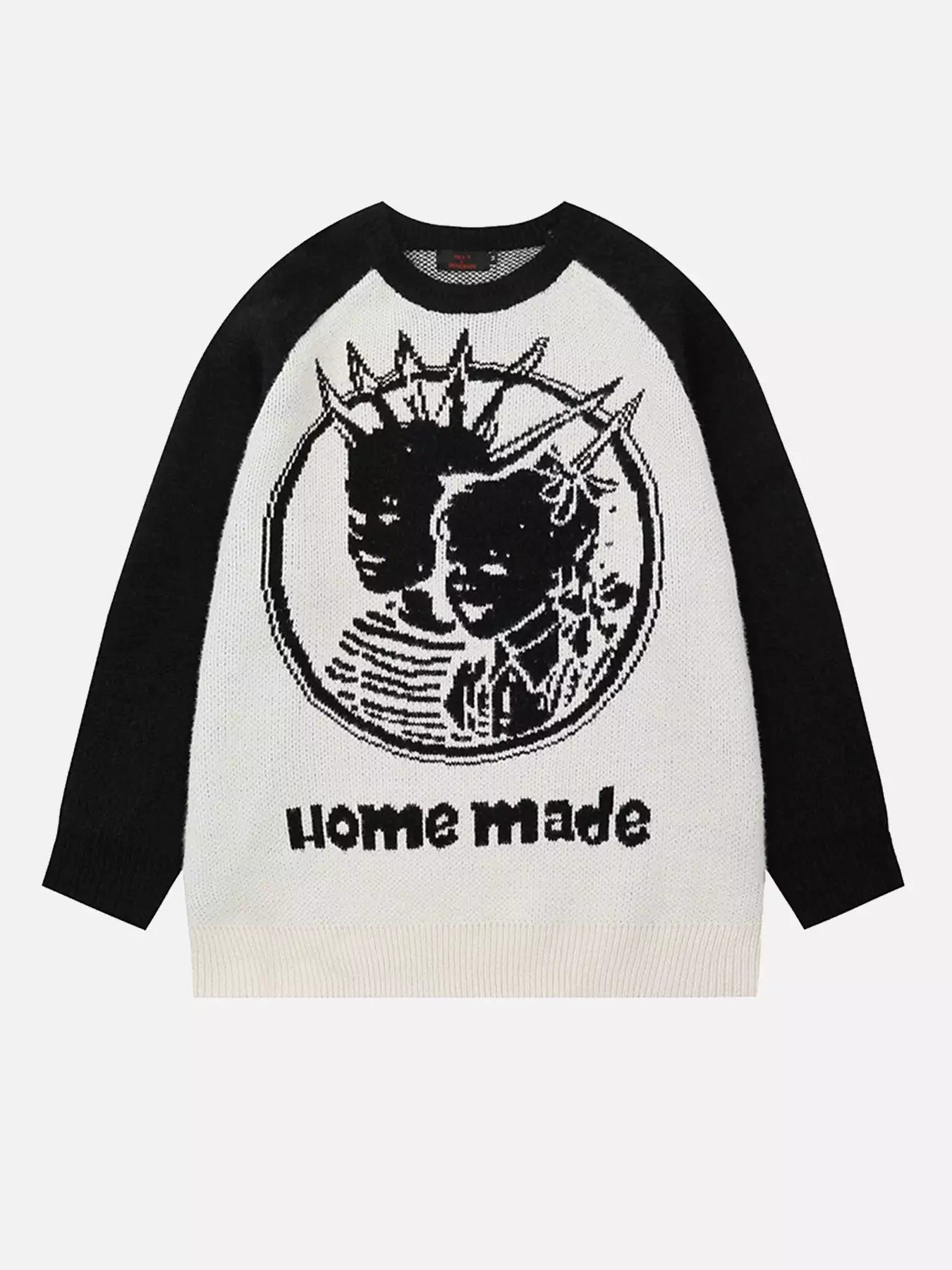 Niceprimes Abstract Vintage Knit Sweater