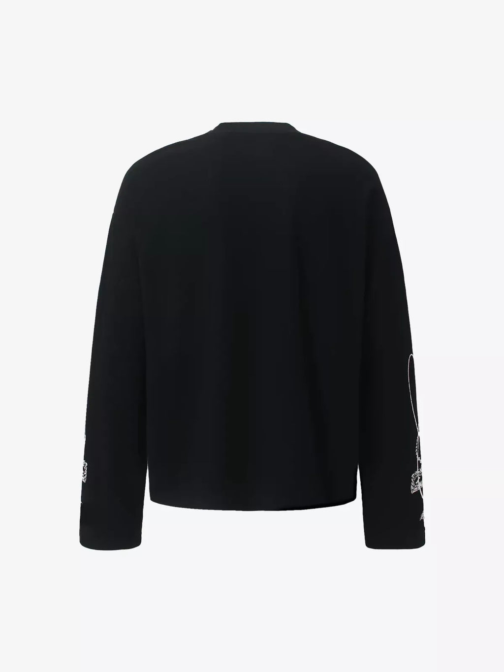 Stud-Accented Waffle Crewneck Sweatshirt