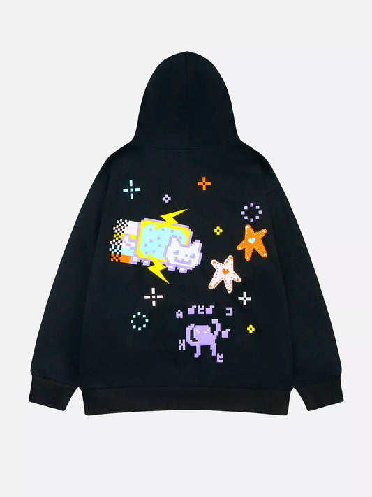 Niceprimes Pixel Art Cat Hoodie