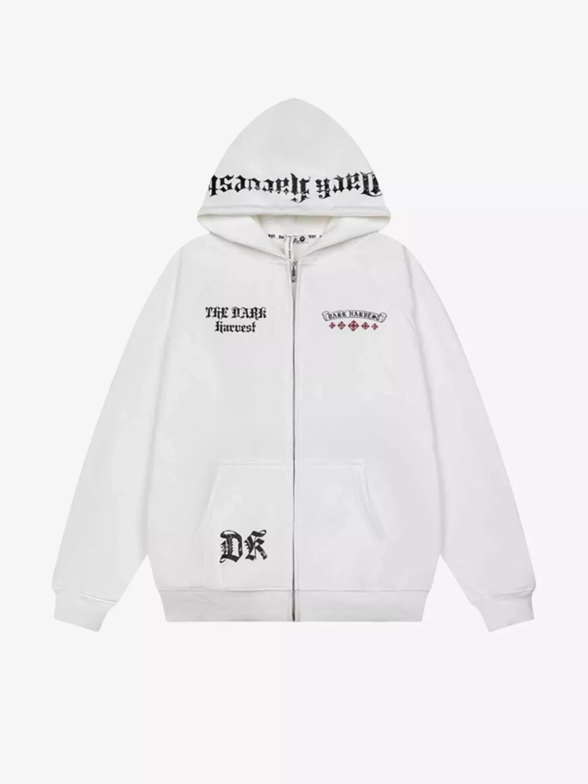 Camo Gothic Graphic Zip-Up Hoodie