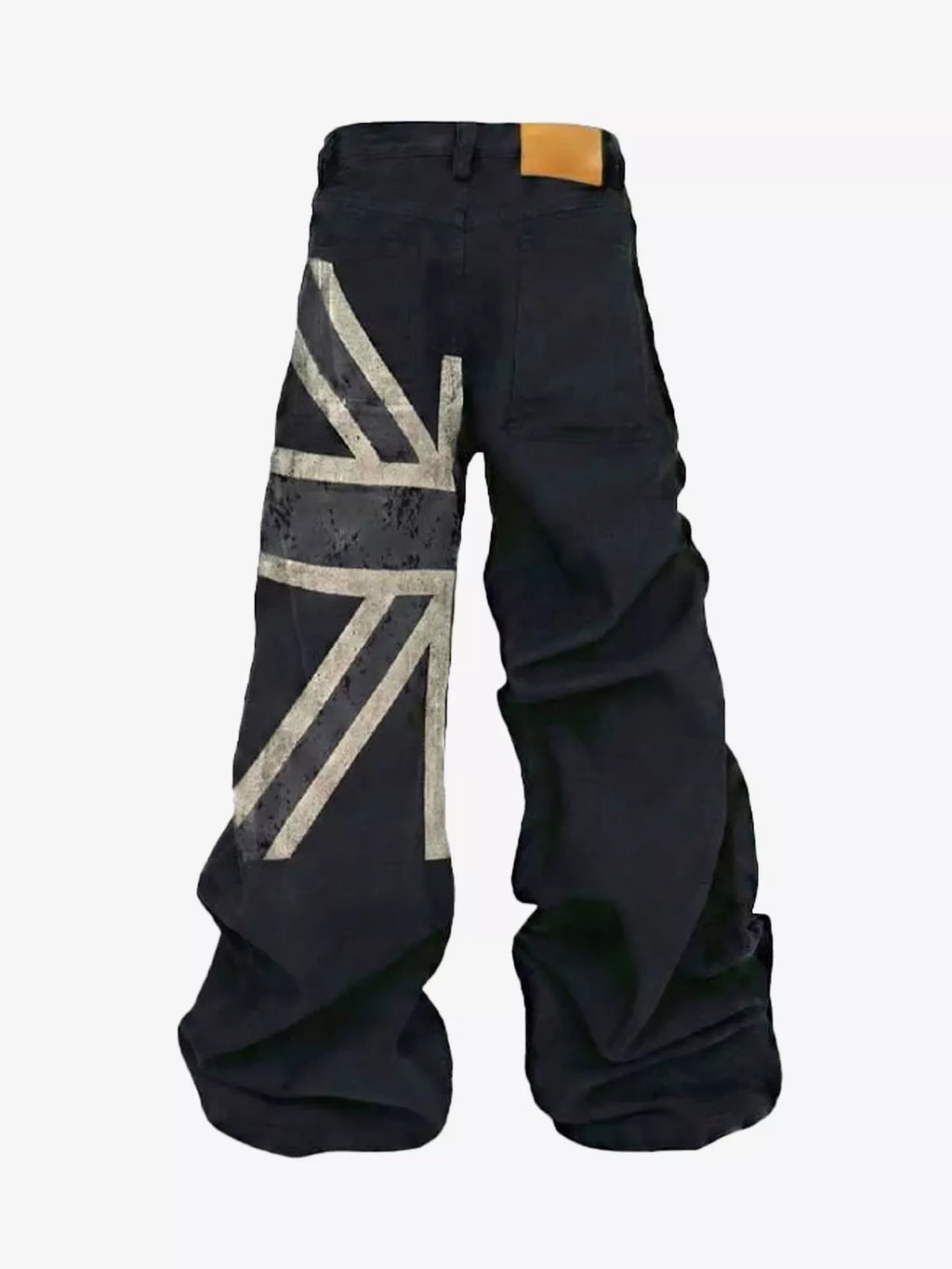 Washed Distressed Flag Graphic Jeans