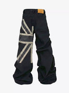 Washed Distressed Flag Graphic Jeans