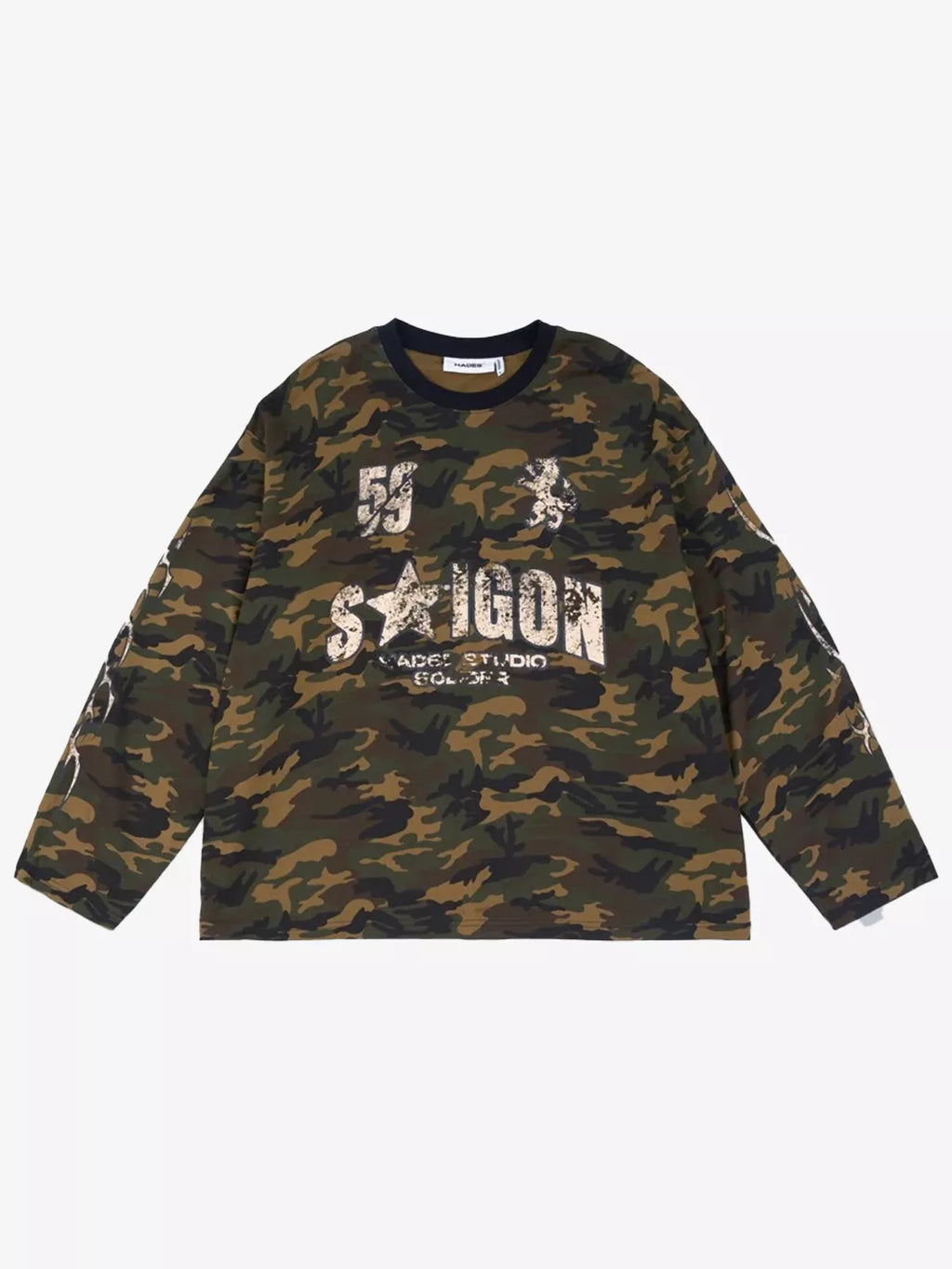 Vintage Camo Graphic Long Sleeve Tee