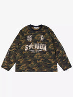 Vintage Camo Graphic Long Sleeve Tee