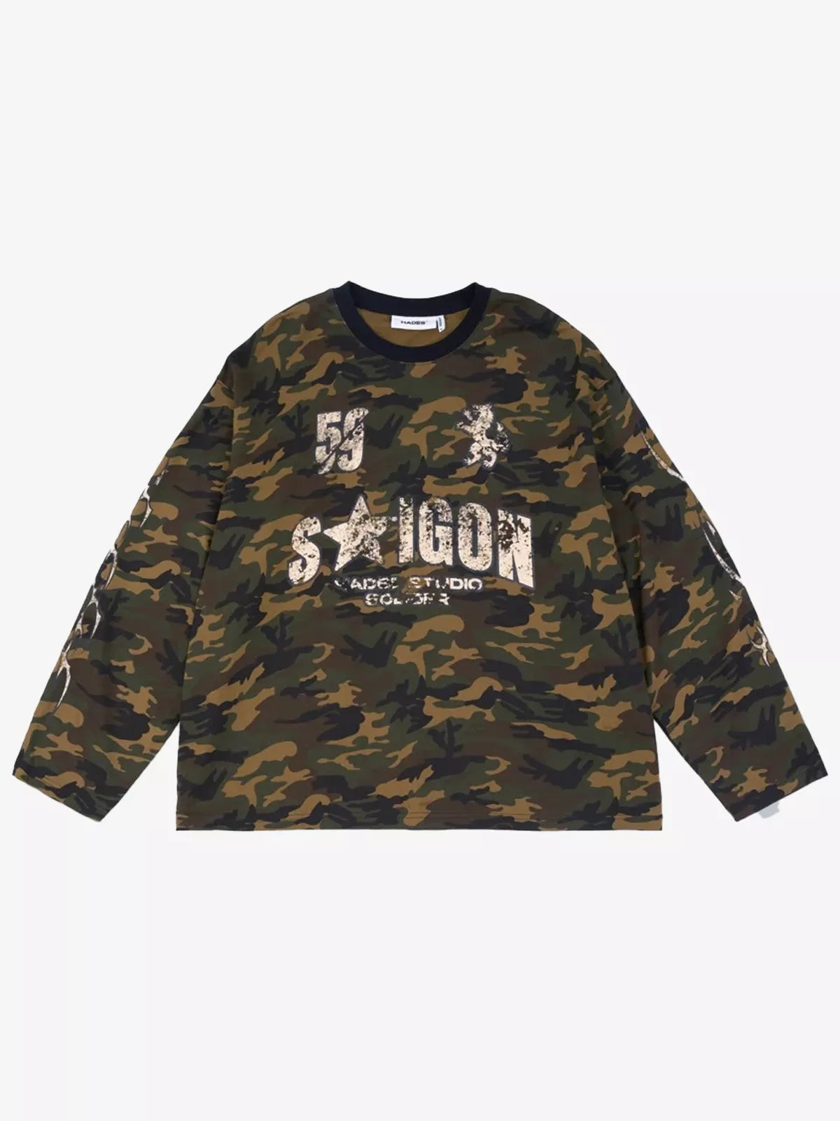 Vintage Camo Graphic Long Sleeve Tee