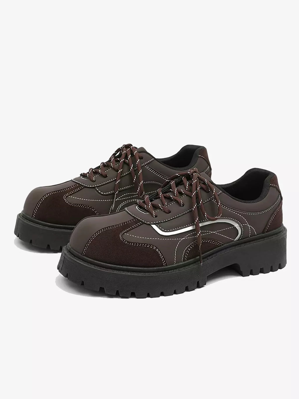 Niceprimes Vintage Brown Chunky Platform Sneakers