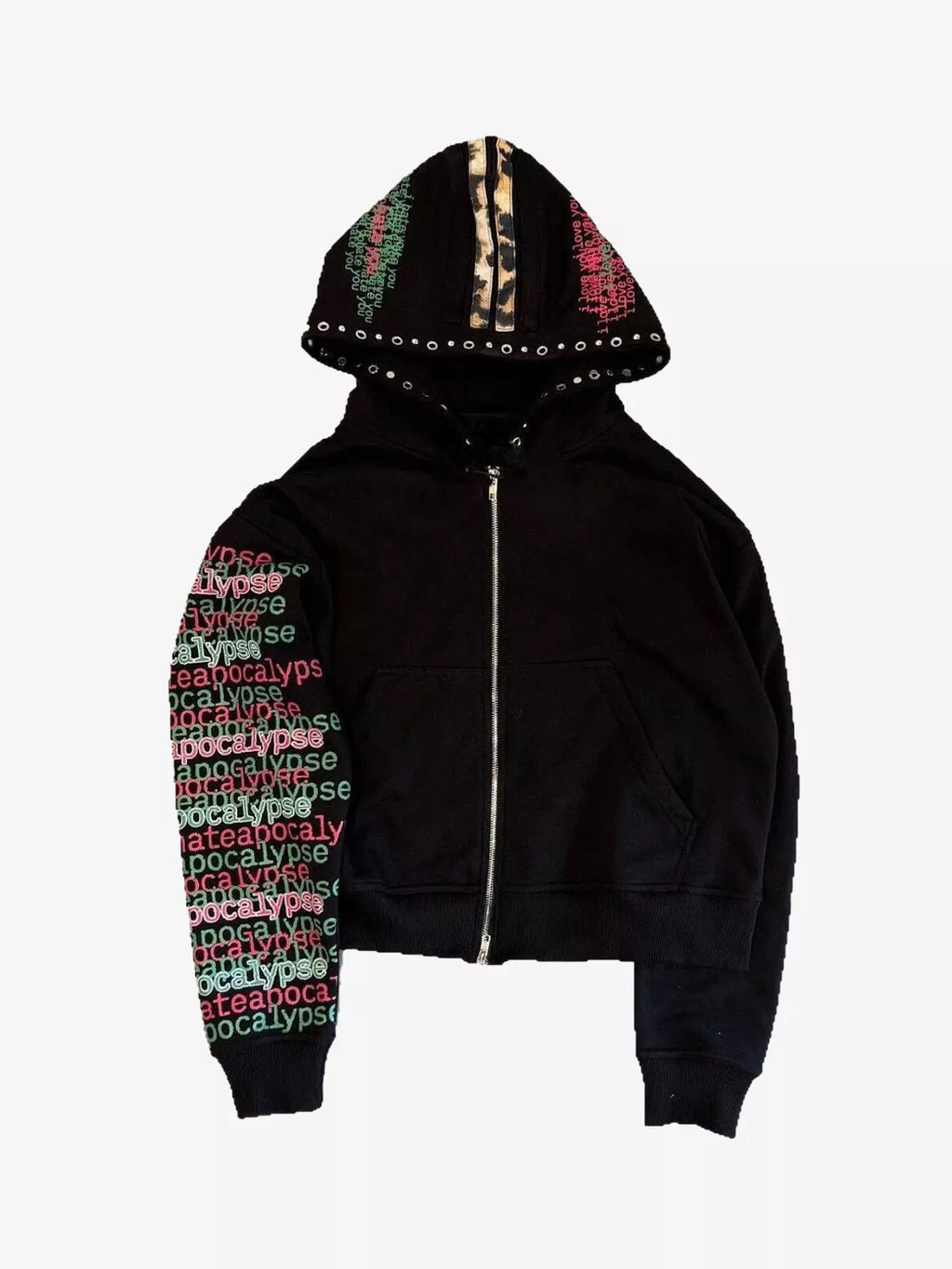 Studded Zip-Up Streetwear Hoodie