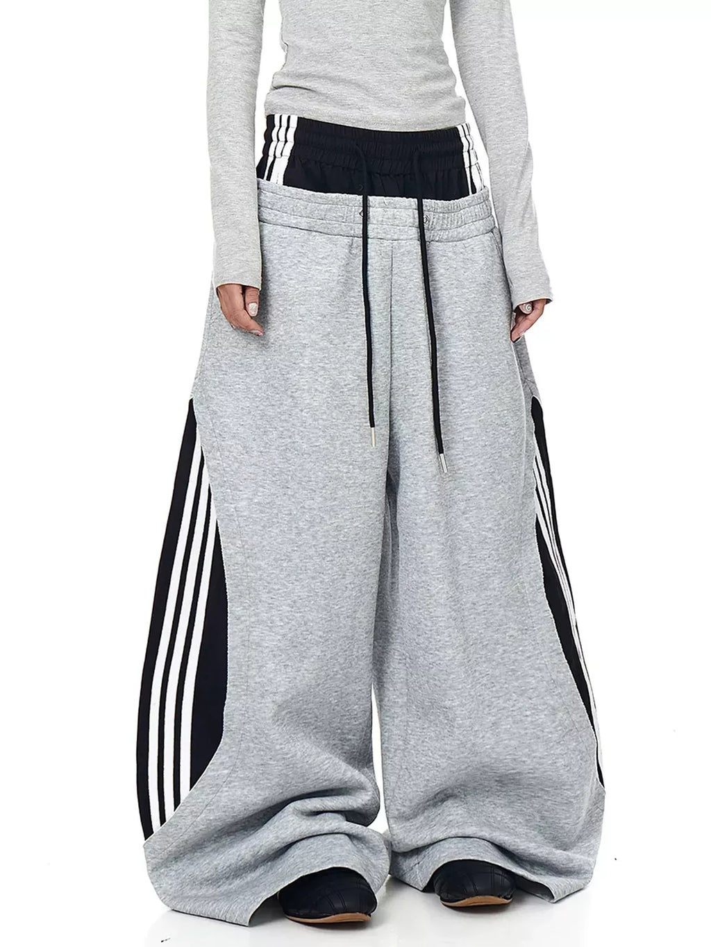 Layered Contrast Stripe Sweatpants