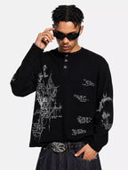 Rune Waffle Henley Long Sleeve Tee