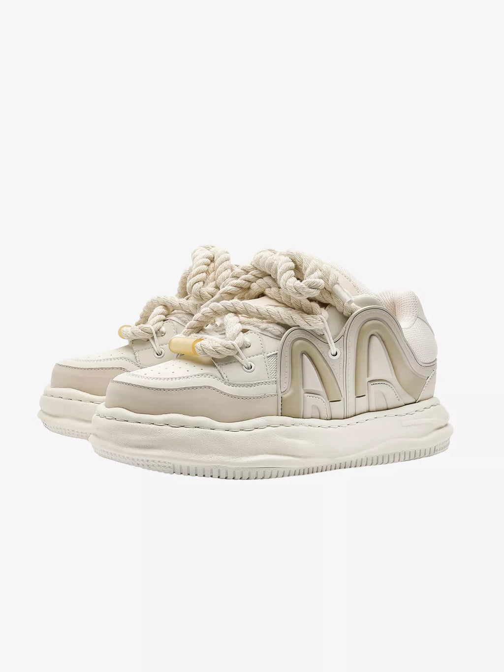 Niceprimes Chunky Rope-Lace Panel Skate Sneakers