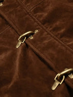 Faux Fur Lined Clasp Bomber Jacket