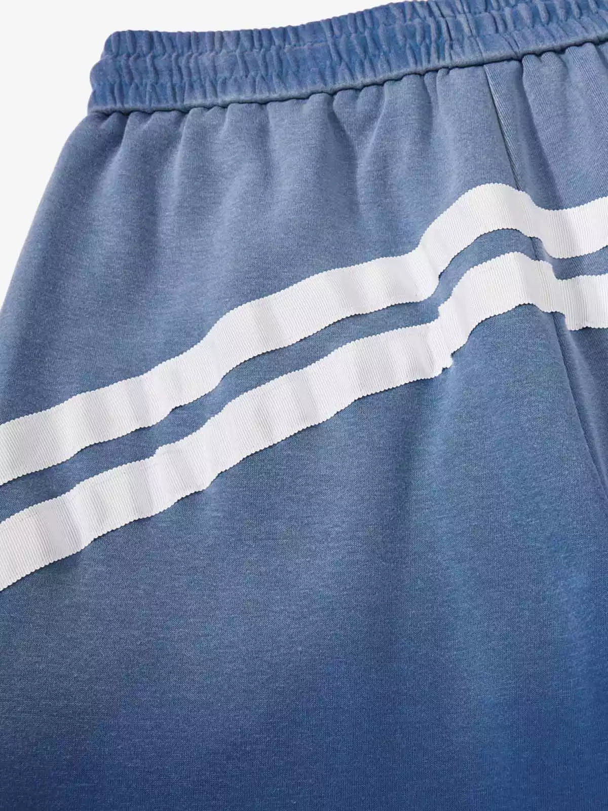Distressed Curved Stripe Baggy Sweatpants