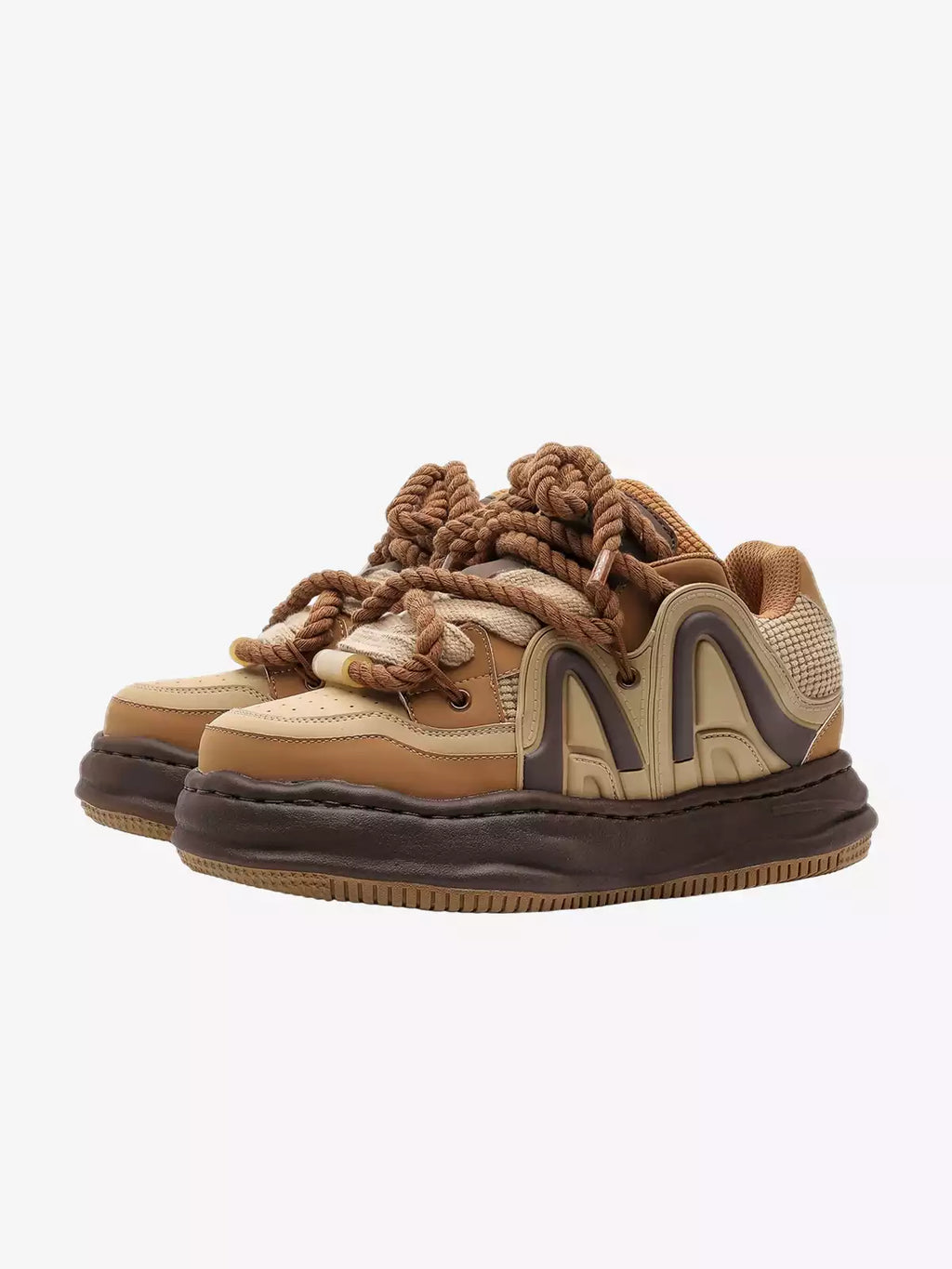 Niceprimes Chunky Rope-Lace Panel Skate Sneakers
