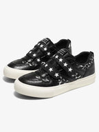Leopard Print & Blue Star Strap Low-Top Sneakers