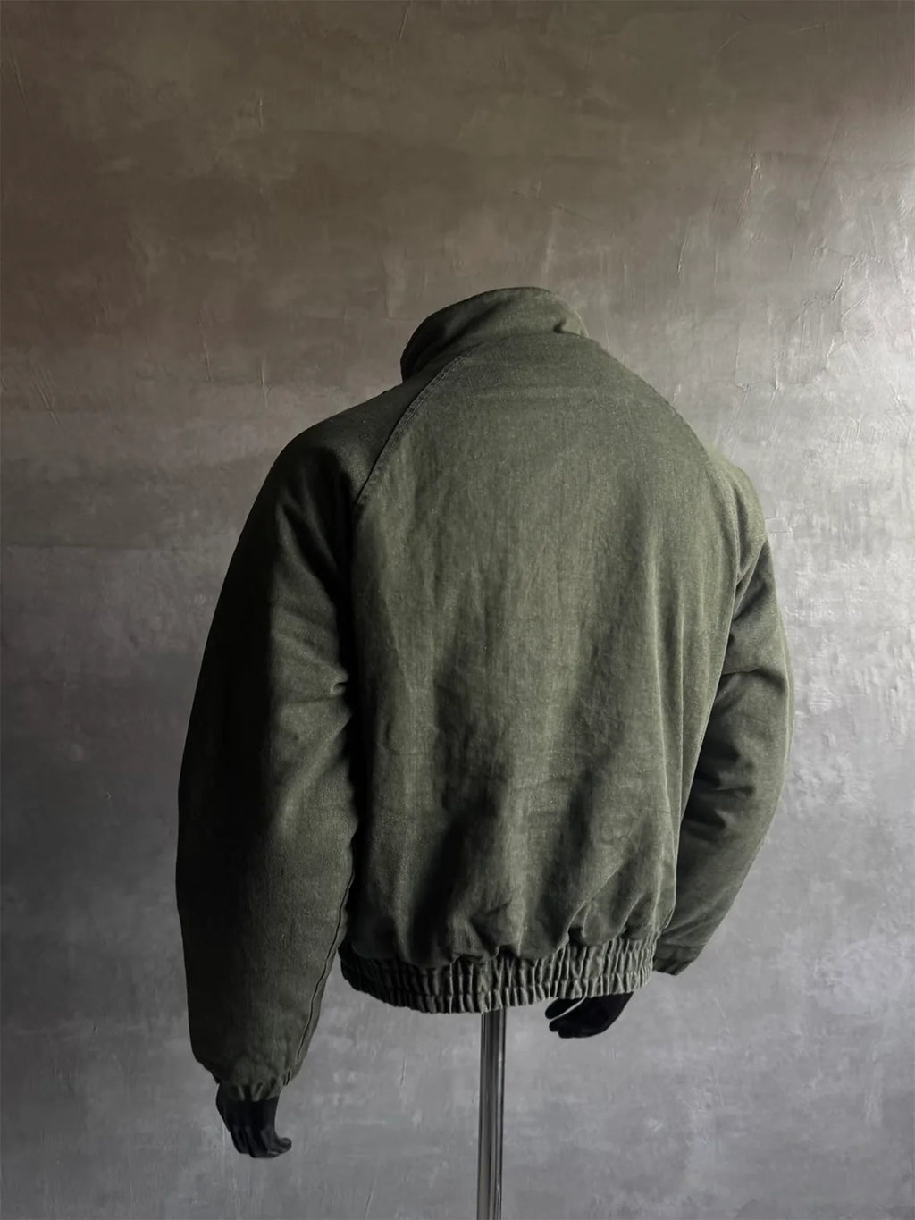 Vintage Military Metal Buckle Striped Bomber Jacket