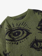 Graphic Eye Relaxed Knit Pullover