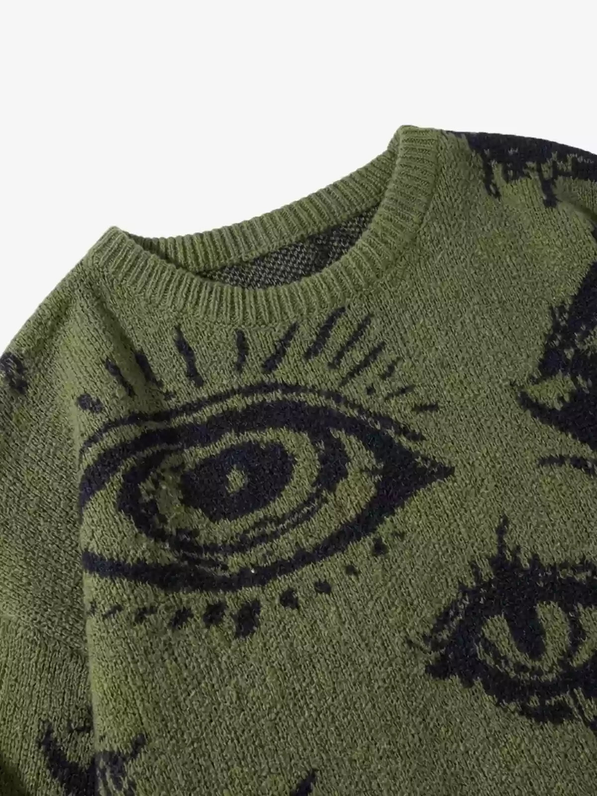 Graphic Eye Relaxed Knit Pullover