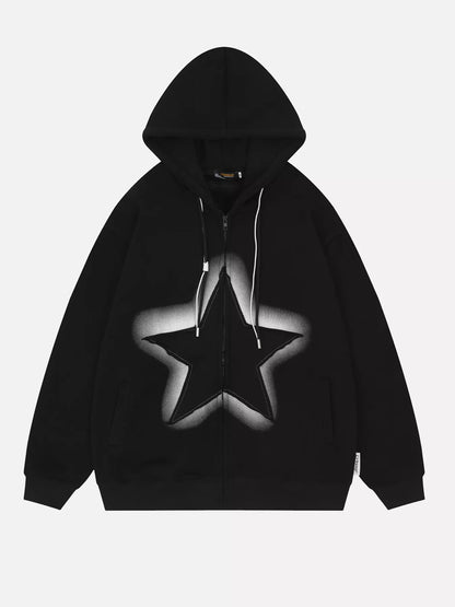 Niceprimes Star Open-Front Cardigan Hoodie