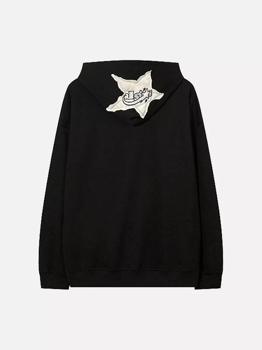 Niceprimes Star Patch Hip-Hop Sweatshirt