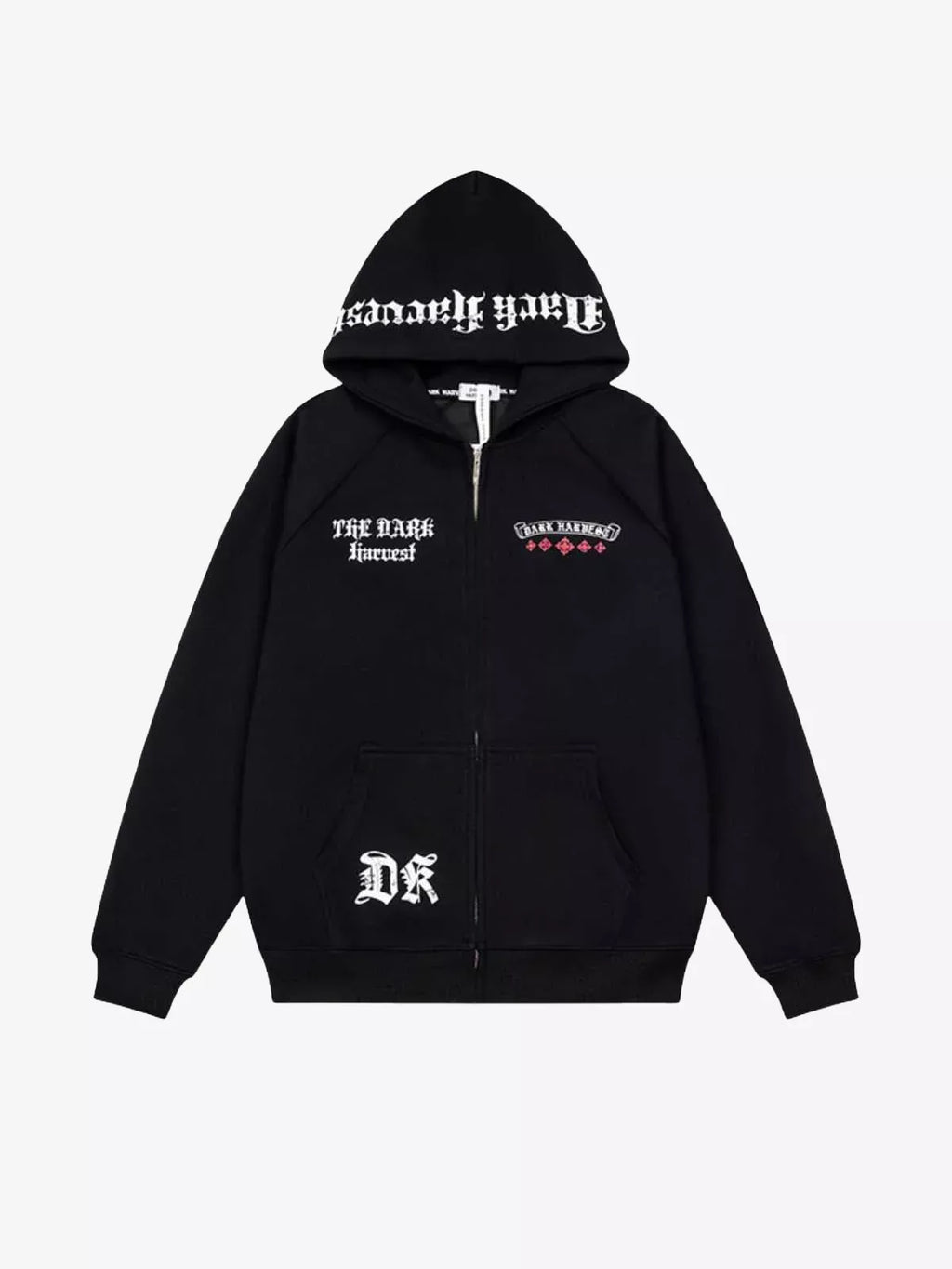 Camo Gothic Graphic Zip-Up Hoodie