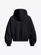 Lace-Up Rope Detail Zip-Up Hoodie