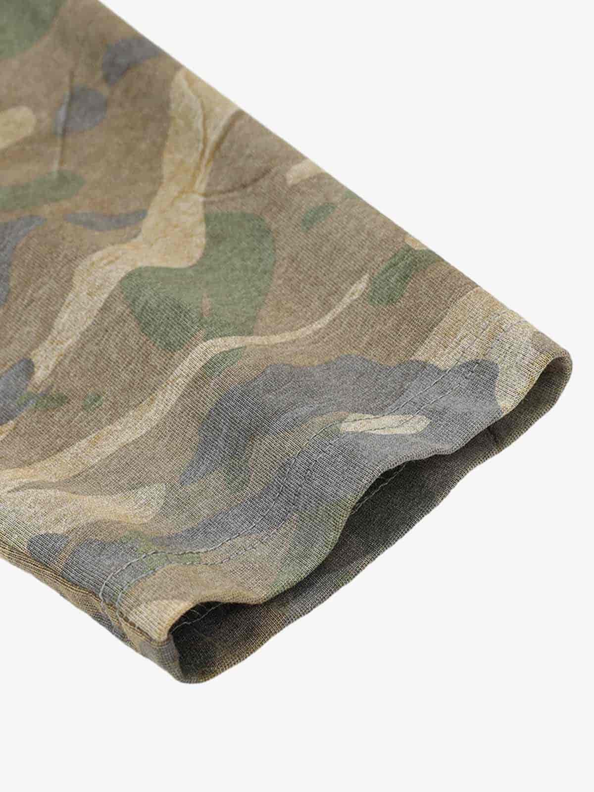 Vintage Distressed Camo Layered Graphic Tee