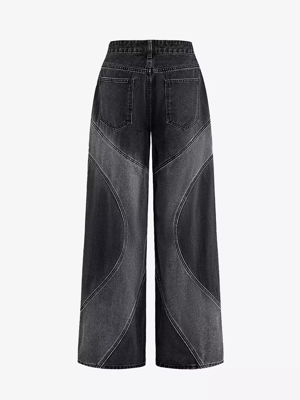 Vintage Washed Curve Panel Baggy Jeans
