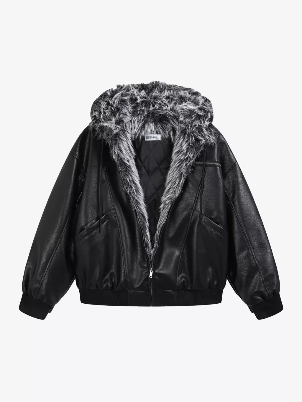 Oversized Basic Faux Leather Jacket