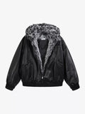 Oversized Basic Faux Leather Jacket