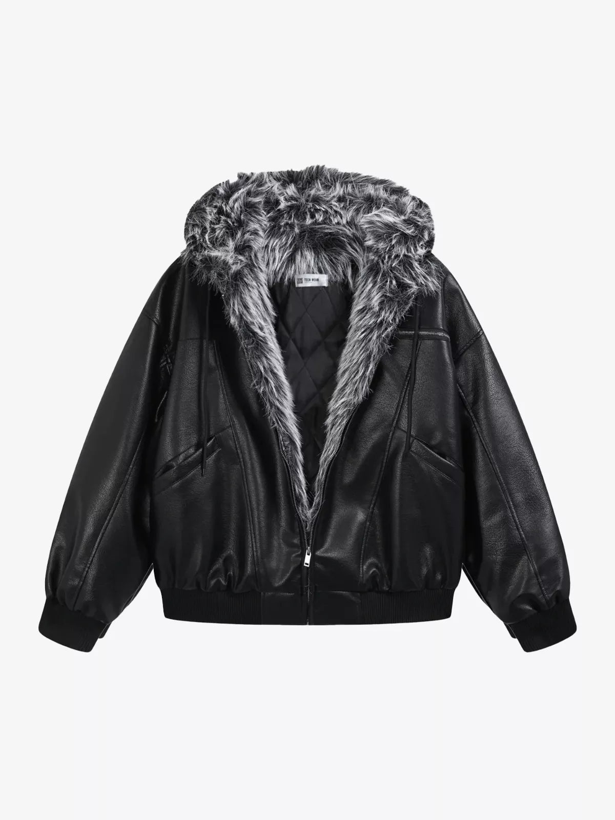 Oversized Basic Faux Leather Jacket
