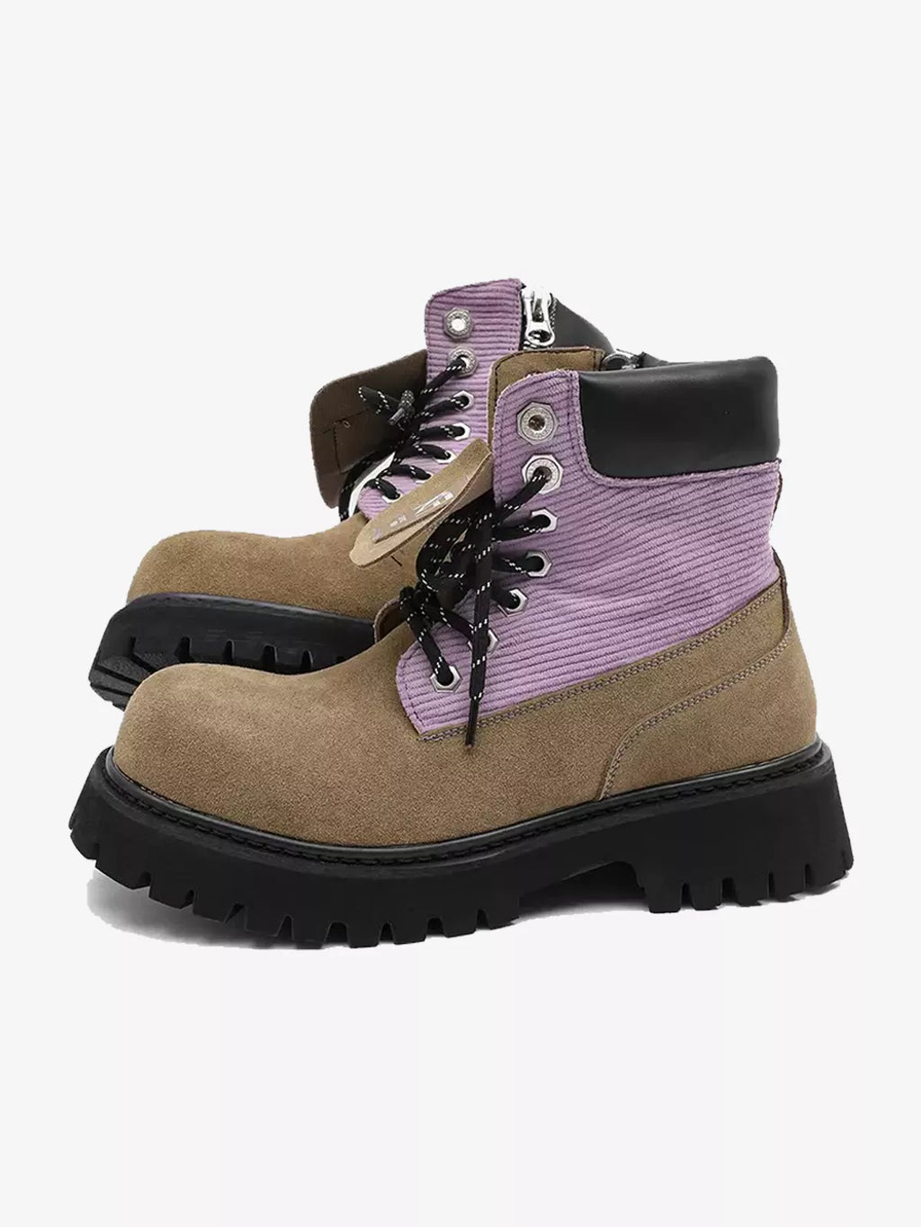 Niceprimes Retro Chunky Broad-Toe Ankle Boots