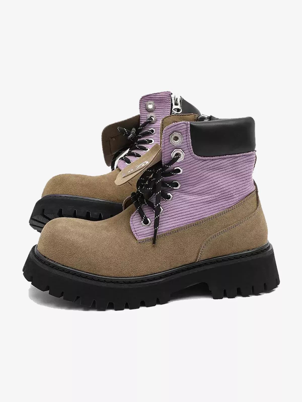 Niceprimes Retro Chunky Broad-Toe Ankle Boots