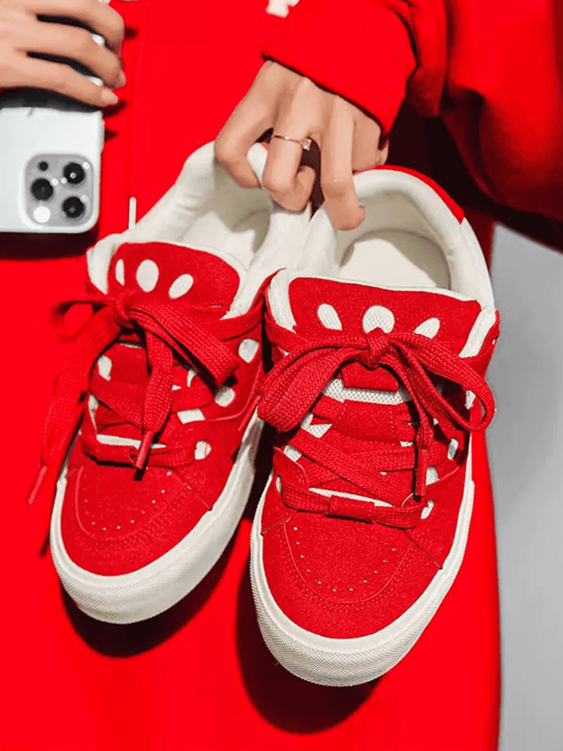 Niceprimes Grid Panel Chunky Streetwear Shoes