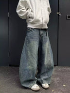 Blade Graphic Distressed Wide-Leg Jeans