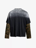 Ruched Camo Graphic Long Sleeve