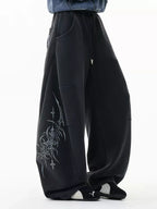 Graphic Wide-Leg Street Pants