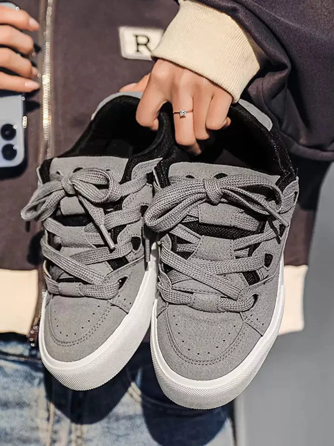 Niceprimes Grid Panel Chunky Streetwear Shoes