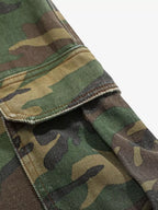 Distressed Camo Cargo Baggy Pants